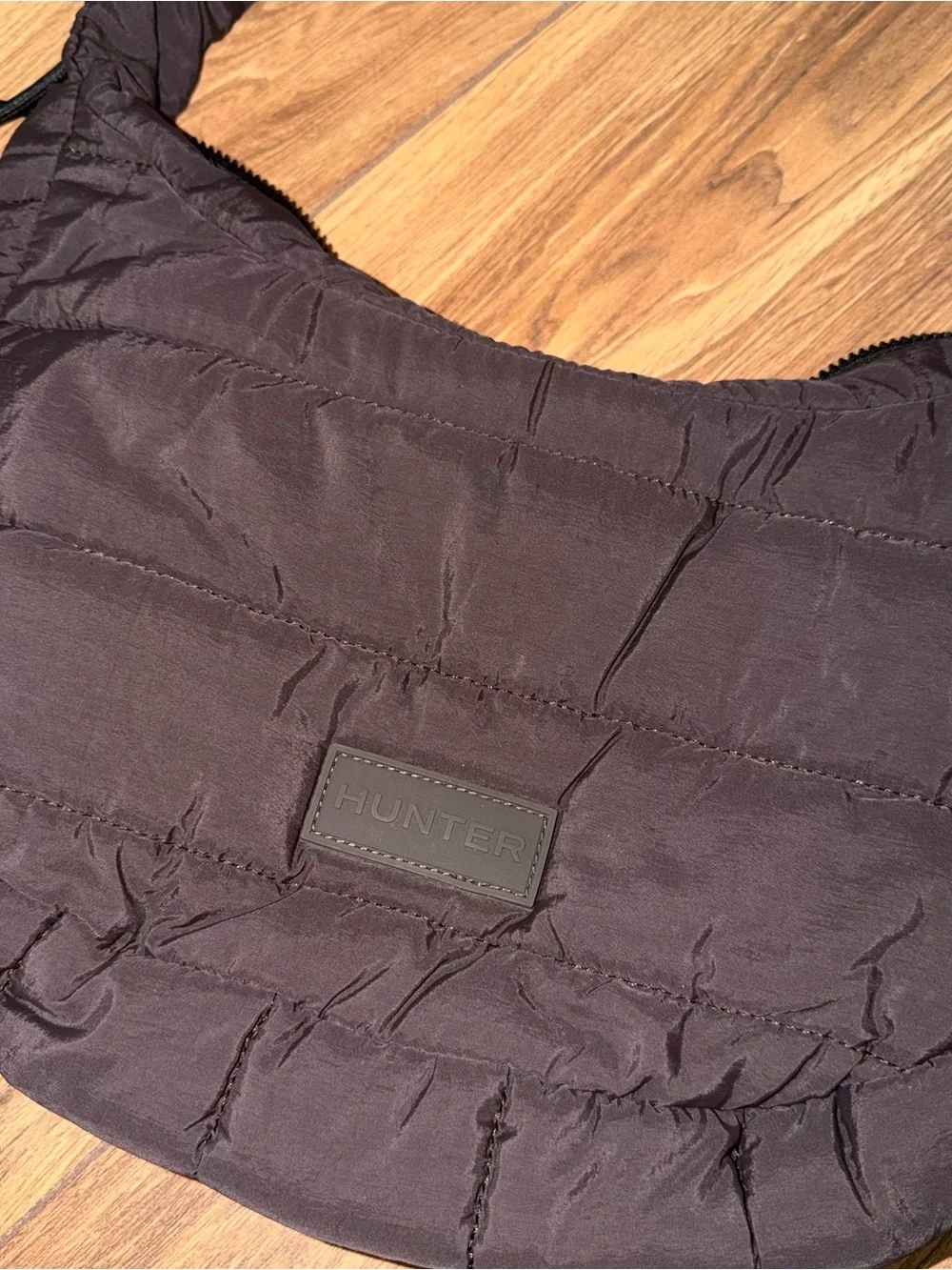 Hunter Dark Brown Quilted Puffer Bag